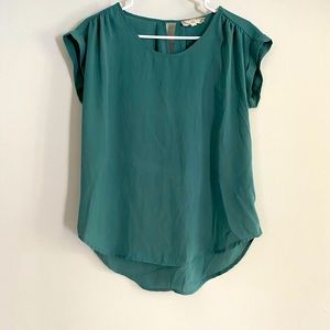Teal Pink Rose vintage top.